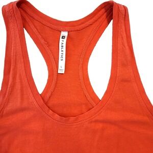 Fabletics Orange Racerback Tank Top large Cotton Blend‎ Athletic Summer Comfort